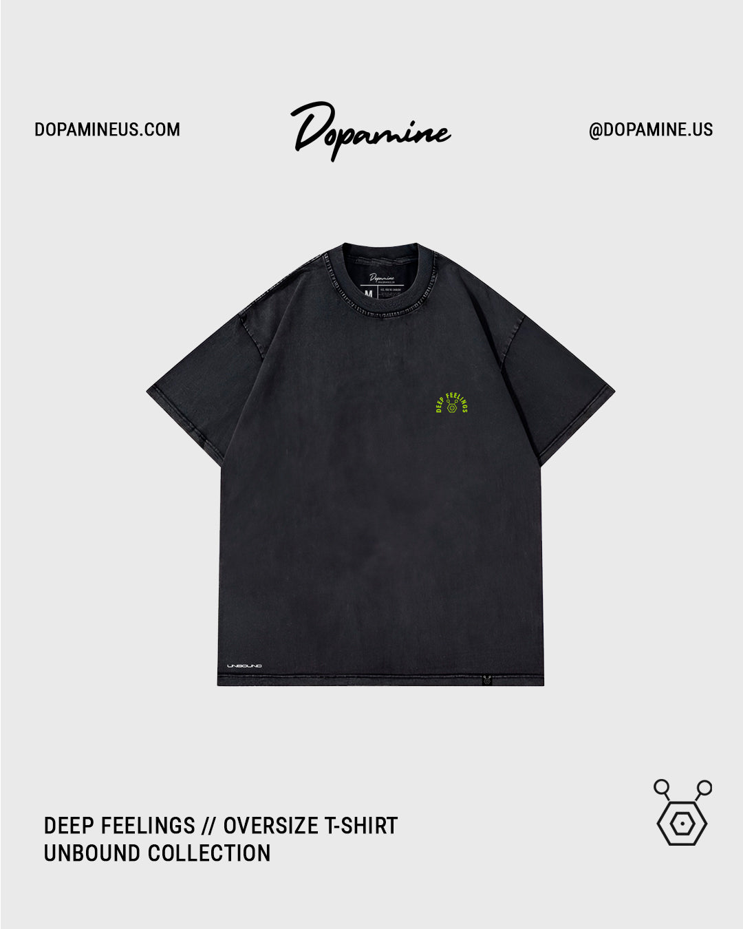 DEEP FEELINGS T-SHIRT // BLACK ACID WASH