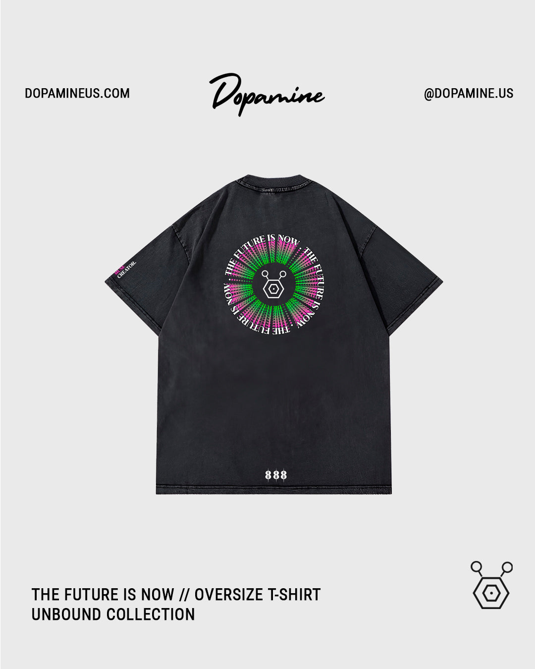 THE FUTURE IS NOW T-SHIRT // BLACK ACID WASH