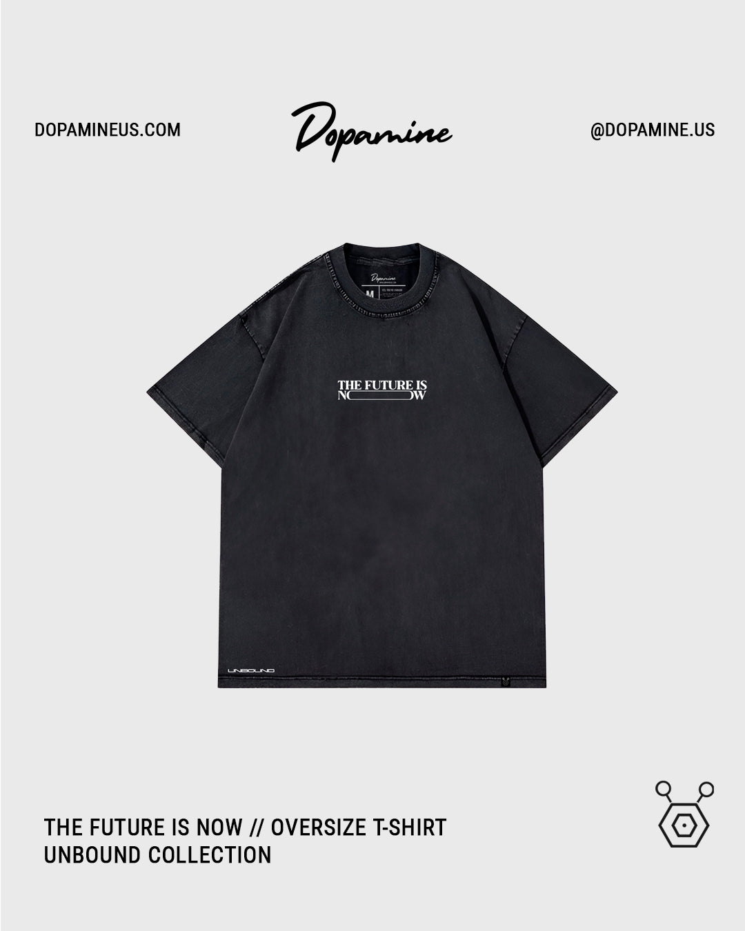 THE FUTURE IS NOW T-SHIRT // BLACK ACID WASH