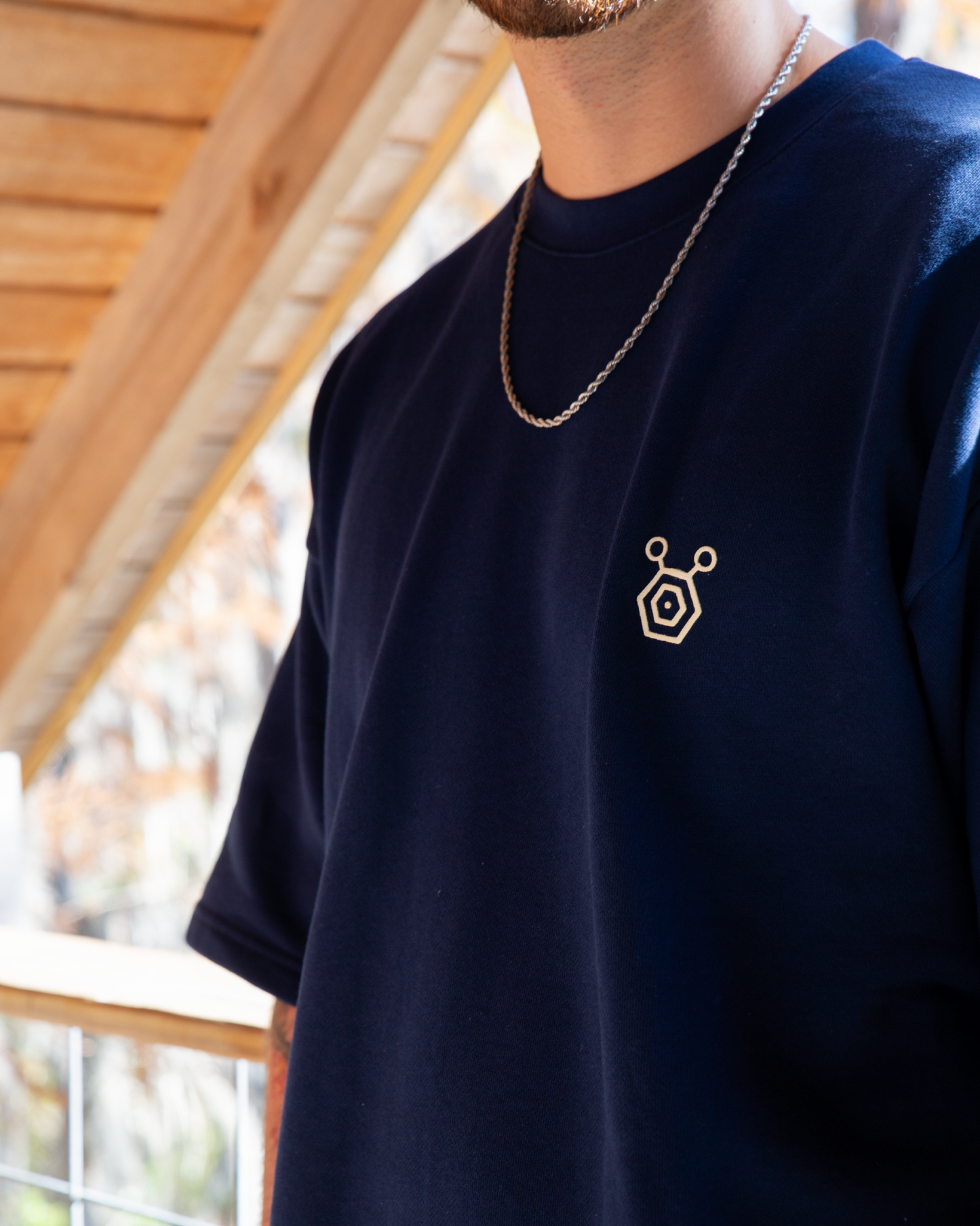 Oversize T-shirt Blue - Timeless Essentials (Unisex) / (203G/M)