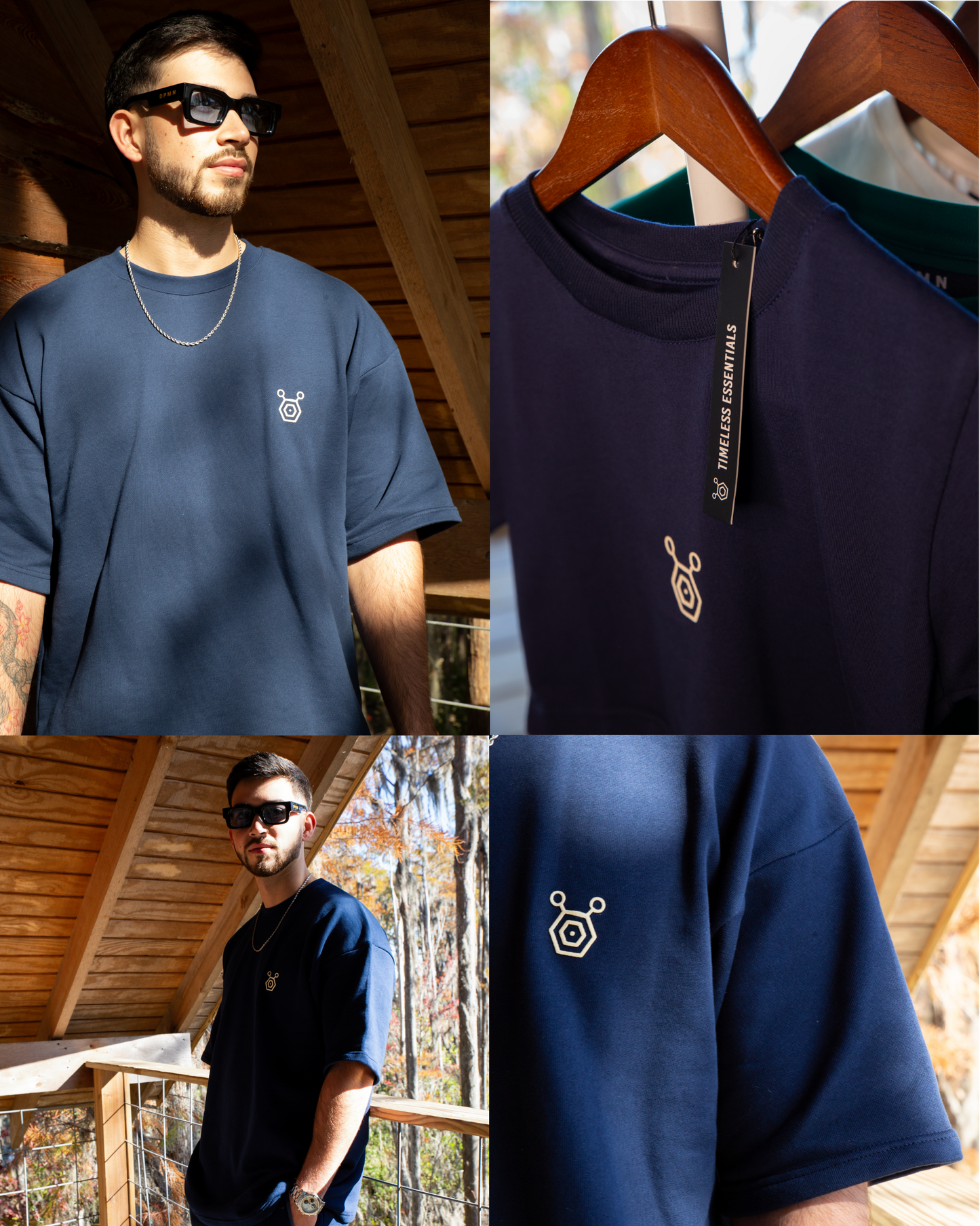 Oversize T-shirt Blue - Timeless Essentials (Unisex) / (203G/M)