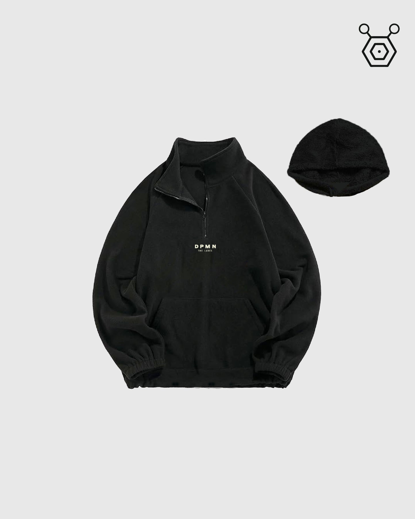 Sweater Black ( removable hood) - Timeless Essentials (280G/M)