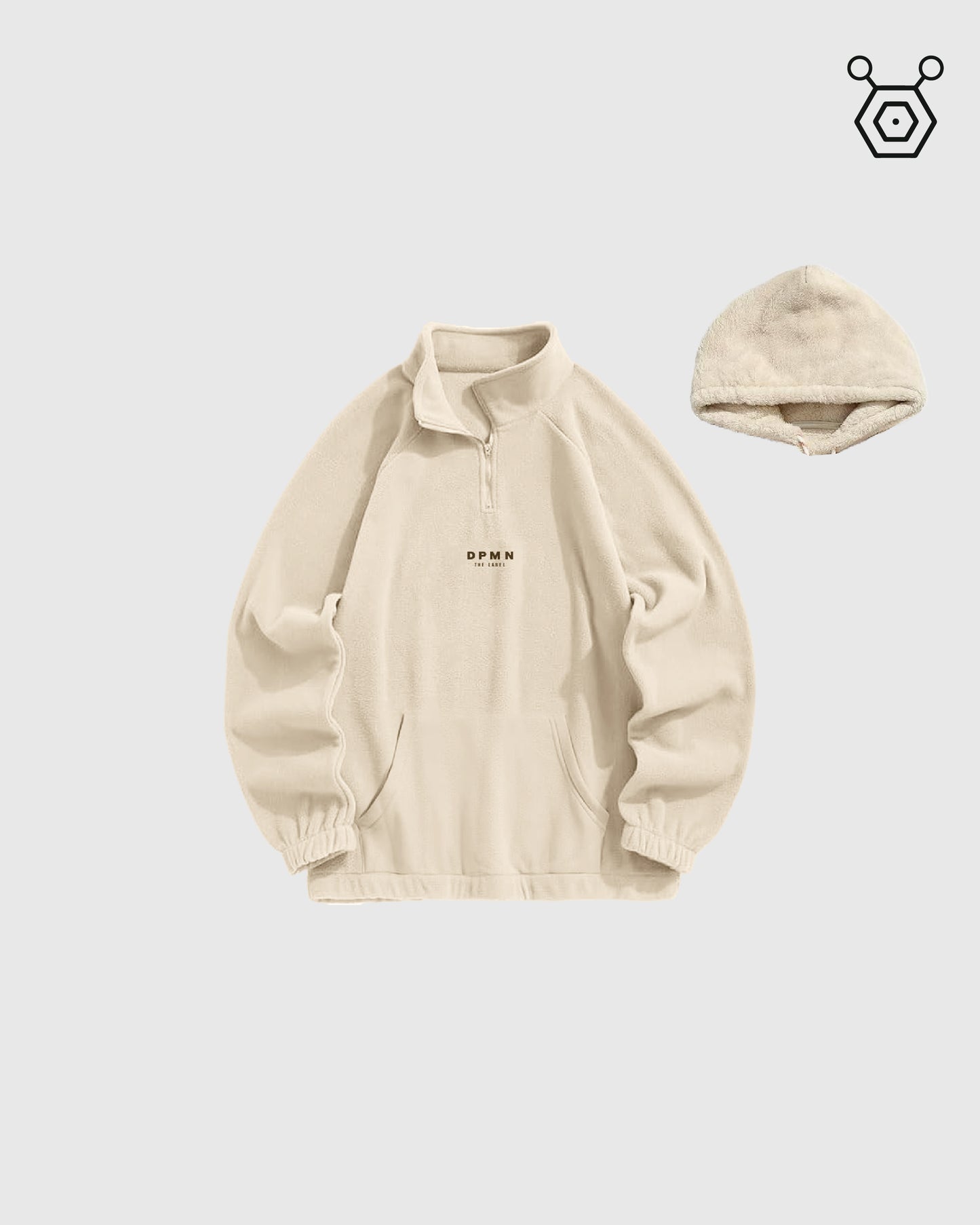 Sweater Cream ( removable hood) - Timeless Essentials (280G/M)