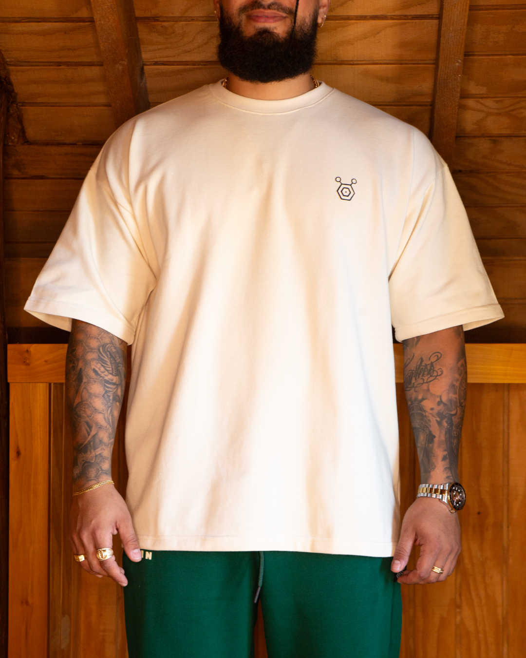 Oversize T-shirt Cream - Timeless Essentials (Unisex) / (203G/M)