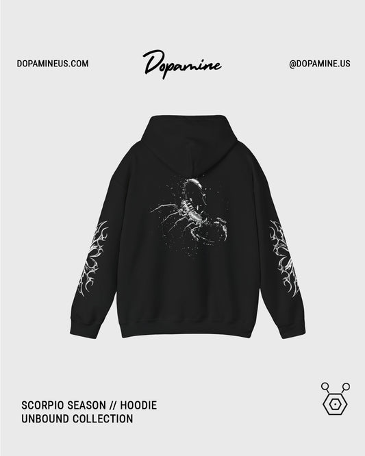 SCORPIO SEASON HOODIE // BLACK