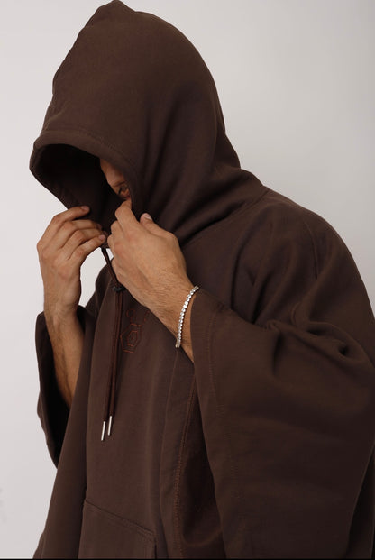 Poncho Hoodie - Brown