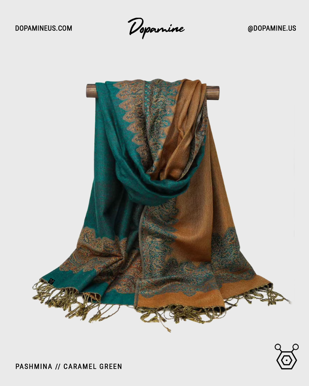 Pashmina - Caramel Green