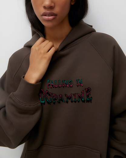 Falling In Dopamine Hoodie - Brown