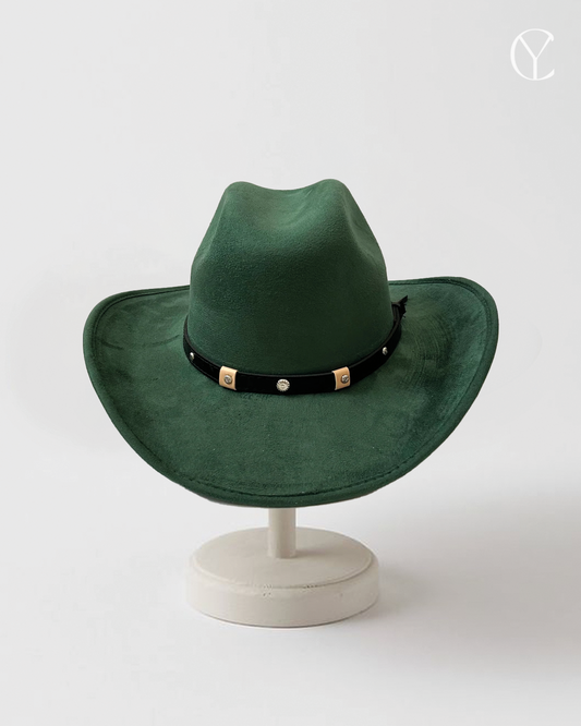 KIDS Vegan Suede Austin Hat - Hunter Green (Ready to Customize)