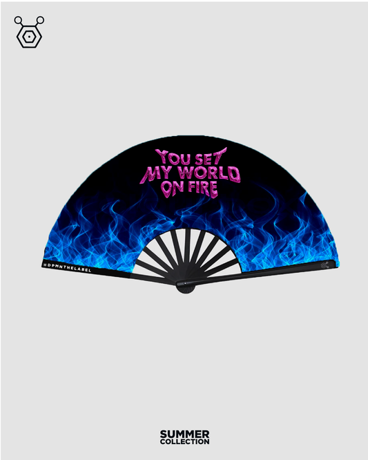 Dpmn Handfan Summer - My world on fire Blue