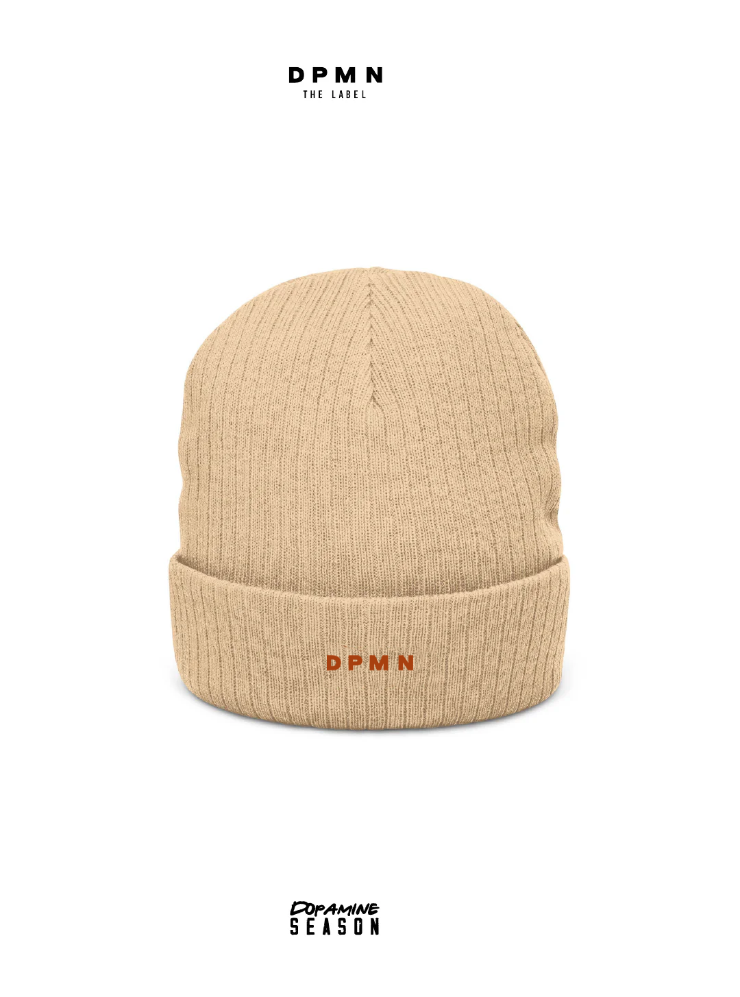 Ribbed Knit Beanie Cream Classic - Dpmn fall/winter Season