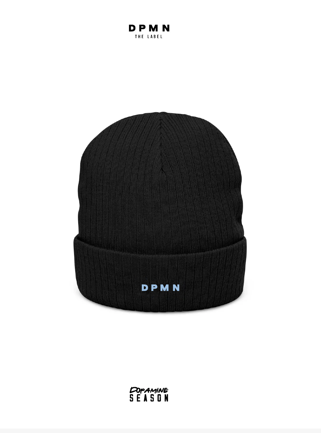 Ribbed Knit Beanie Black Classic - Dpmn fall/winter Season