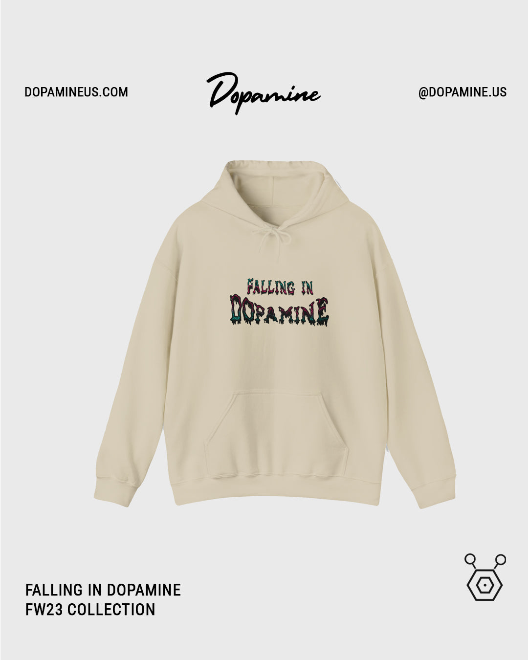 Falling In Dopamine Hoodie - BEIGE